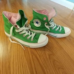Converse Chuck Taylor High Tops Green Pink 7
